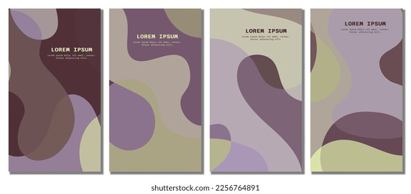 Abstract wavy set background. Design with dark color. Vector illustration.