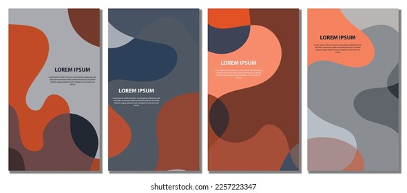 Abstract wavy set background. Design with dark color. Vector illustration.