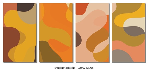 Abstract wavy set background. Design with dark color. Vector illustration.