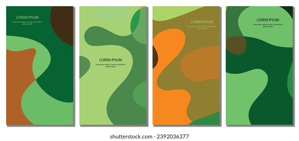 Abstract wavy set background. Design with dark color. Vector illustration.