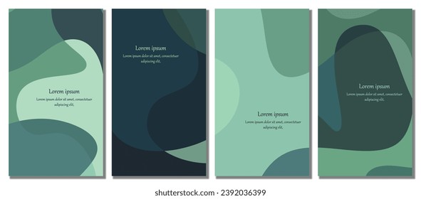 Abstract wavy set background. Design with dark color. Vector illustration.