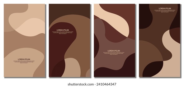 Abstract wavy set background. Design with dark color. Vector illustration.