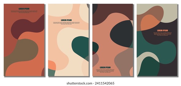 Abstract wavy set background. Design with dark color. Vector illustration.