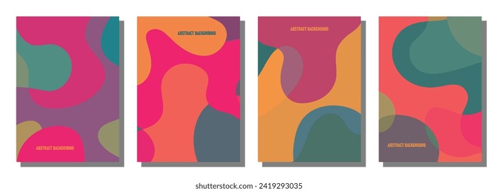 Abstract wavy set background. Design with dark color. Vector illustration.