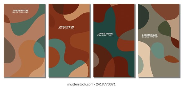 Abstract wavy set background. Design with dark color. Vector illustration.