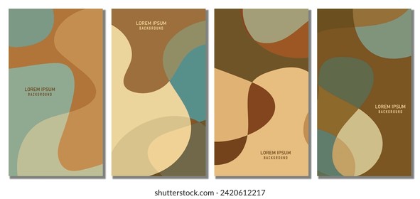 Abstract wavy set background. Design with dark color. Vector illustration.
