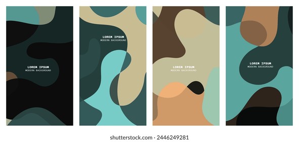 Abstract wavy set background. Design with winter color. Vector illustration design.