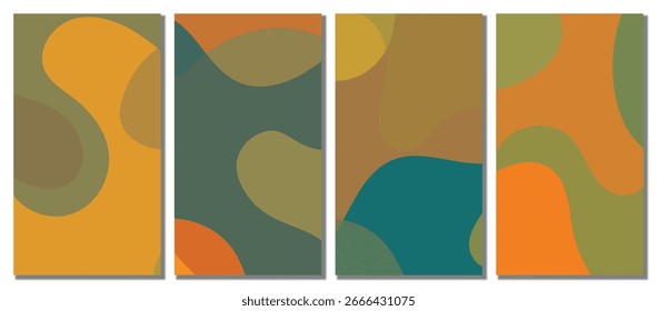Abstract wavy set background. Design with dark color. Vector illustration design.