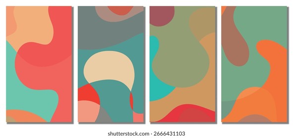 Abstract wavy set background. Design with winter color. Vector illustration design.