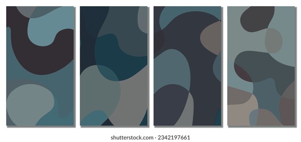 Abstract wavy set background. Abstract illustration. Vector illustration.