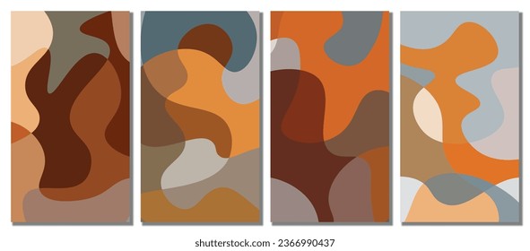 Abstract wavy set background. Abstract illustration. Vector illustration.