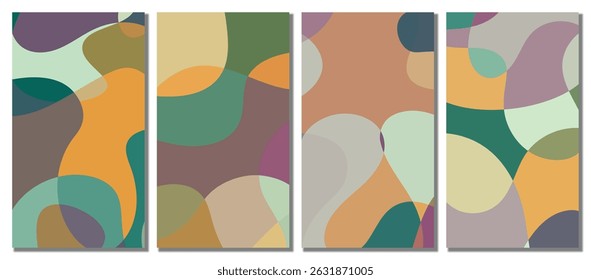 Abstract wavy set background. Abstract illustration. Vector illustration.