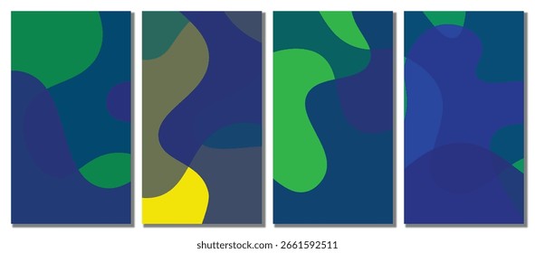 Fundo de conjunto ondulado abstrato. Ilustração abstrata. Ilustração vetorial.