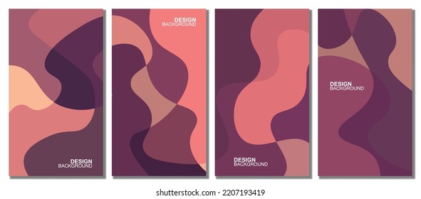 Abstract wavy set background. Vector illustration.