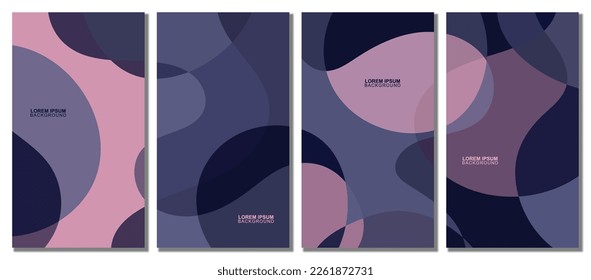 Abstract wavy set background. Vector illustration.