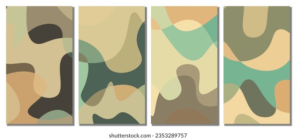 Abstract wavy set background. Abstract background. Vector illustration.