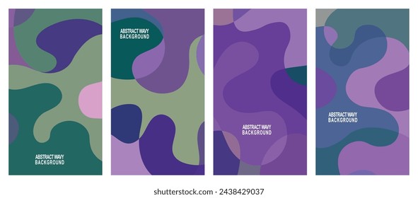Abstract wavy set background.  Abstract background. Vector illustration.
