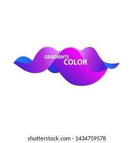 Abstract wavy shape. Blue, purple, violet gradient colors. Flux form, flowing liquid isolated on white background. Vector template for brochures, banners, posters, covers design