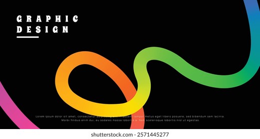 Abstract wavy shape with Colorful gradient. Vector illustration.
