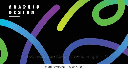 Abstract wavy shape with Colorful gradient. Vector illustration.	