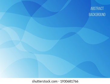 Abstract wavy shape on blue background. Vector illustration