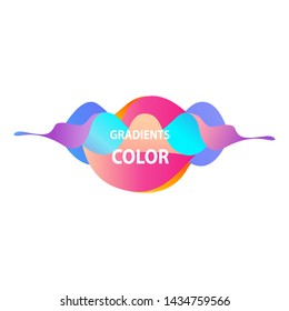 Abstract wavy shape. Pink, cyan, purple, blue, orange gradient colors. Flux form, flowing liquid isolated on white background. Vector template for brochures, banners, posters, covers design