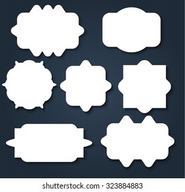 Abstract wavy shape sticker design. Vector background