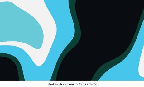 Fundo de tons frios de formas onduladas abstratas