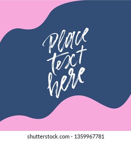 Abstract wavy shapes and copy space in center on deep blue background for banner, card, brochure, invitation design.