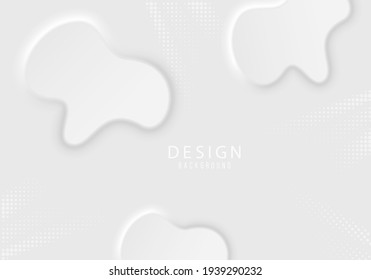 Abstract wavy shapes with shadow. Background gray