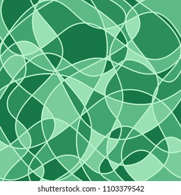 abstract wavy shapes. vector seamless pattern. green background