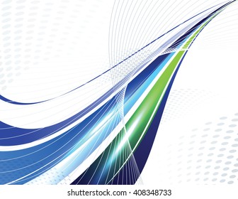 Abstract Wavy Shiny Background. Vector Illustration.