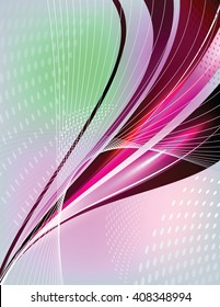 Abstract Wavy Shiny Background. Vector Illustration.