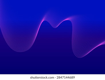 Abstract wavy small lines background purple and blue colors. Striped textile imitation. Rectangular composition Vol.2