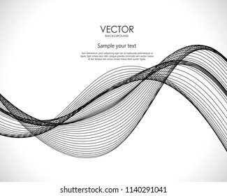 Abstract wavy smooth dynamic illustration. Vector background for web in motion style.
