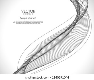 Abstract wavy smooth dynamic illustration. Vector background for web in motion style.