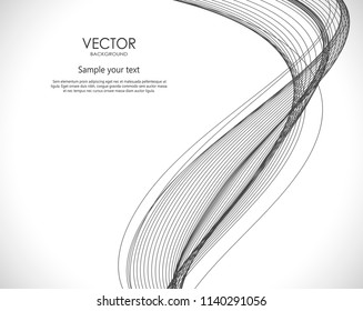 Abstract wavy smooth dynamic illustration. Vector background for web in motion style.
