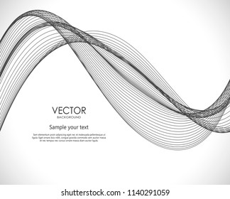 Abstract wavy smooth dynamic illustration. Vector background for web in motion style.