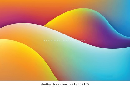 Abstract wavy smooth gradient background colorful light