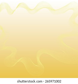 Abstract wavy soft yellow background. Vector illustration.