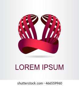 Abstract wavy sphere symbol. Template for logo.