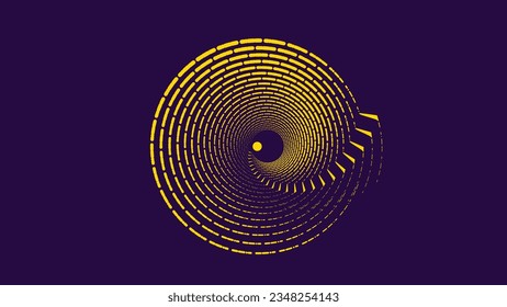 Abstract wavy spiral space background in yellow and purple color combination. This is a perfect banner for your creative project.