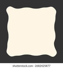 Abstractas diseño cuadrado ondulado con un centro beige y borde oscuro. El patrón cuadrado ondulado crea un aspecto único y artístico. Ideal para fondos y diseños creativos. Doodle elemento Vector.