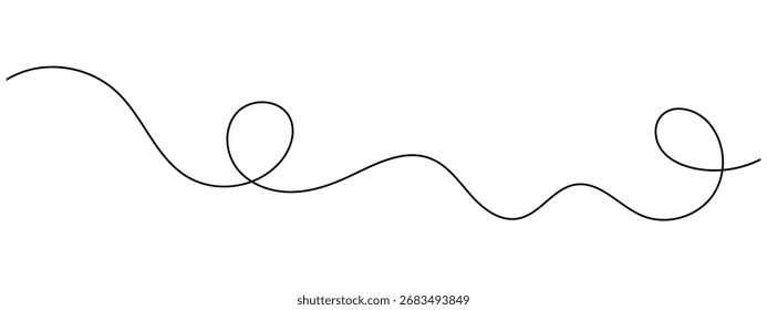 Abstract wavy squiggle dashed line collection. Dotted spiral curve line. Transport dot paths lines. Thin line abstract doted swirl path. Minimal squiggle divider, loopy line vector icon in eps 10.