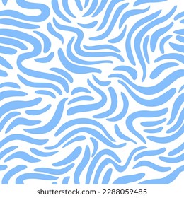 Abstract wavy squiggle texture background. Curved waved stripes, lines seamless pattern. Marine minimal line doodles print. Vector illustration for wallpaper design, fabric, textile, paper wrapping