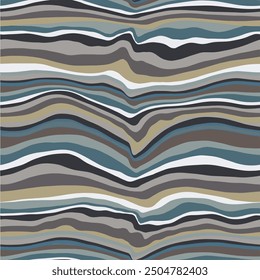 Abstract wavy stripe pattern in earthy tones, creating a fluid and dynamic design. Ideal for modern textiles, wallpapers, and contemporary graphic design projects.