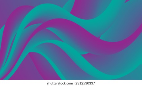 Abstract wavy striped background in green magenta tones.
 A beautiful illustration for interior decoration, corporate designs, blogs, postcards, posters and your other projects. Vector.