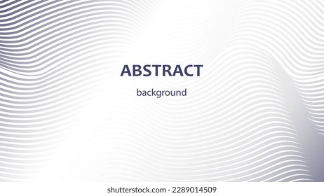 Abstract wavy striped background. Vector curved twisted slanted, wavy lines. Gradient from gray-blue to white. A brand new style for your business design