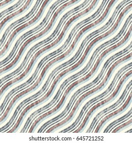 Abstract wavy striped distressed background. Seamless pattern.