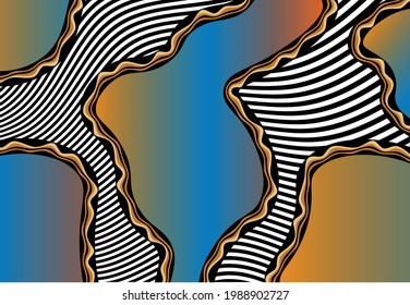 Abstract wavy with striped pattern on a colorful background. EPS10 Illustration.
